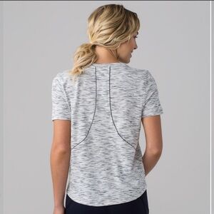 lululemon athletica Long Distance Short Sleeve-Tiger Space Dye Black